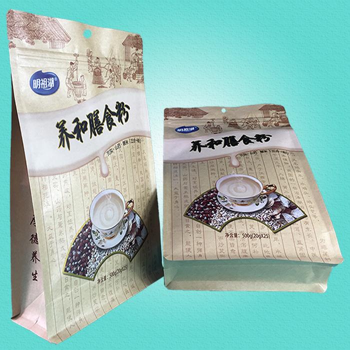 牛皮纸八边封包装袋（五谷粉包装袋）