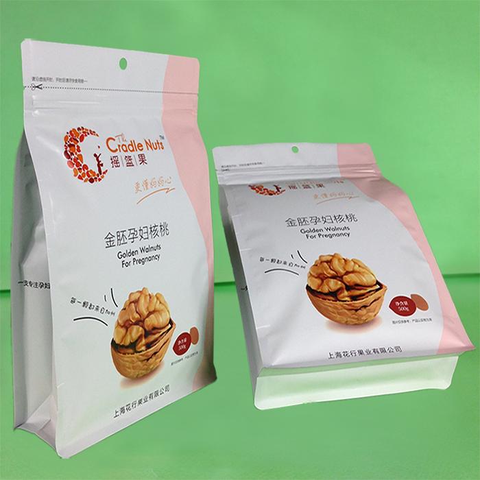 八边封双面拉链袋（UV哑油印刷核桃包装袋）