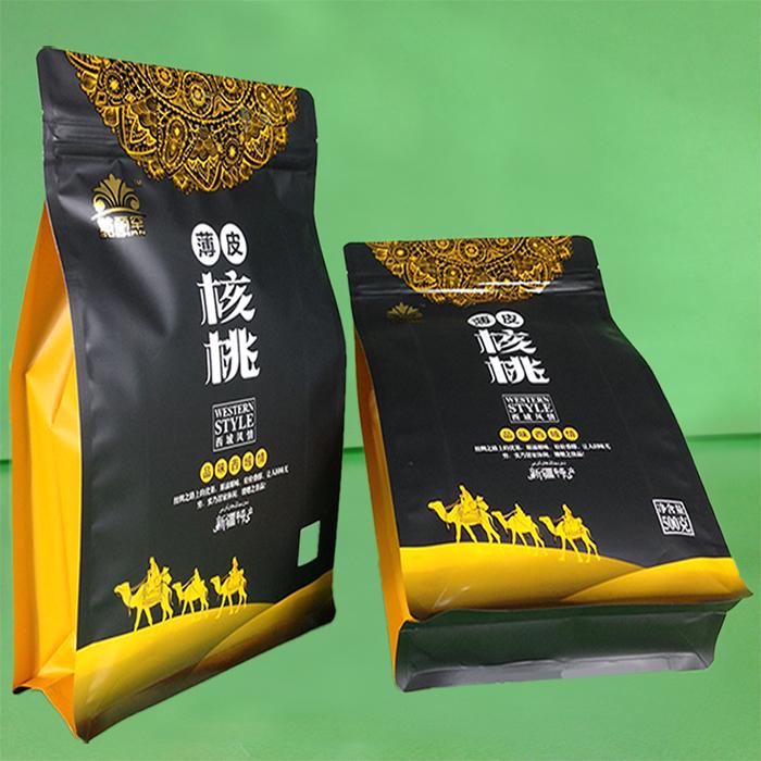 八边封干果包装袋（UV哑油印刷核桃包装袋）